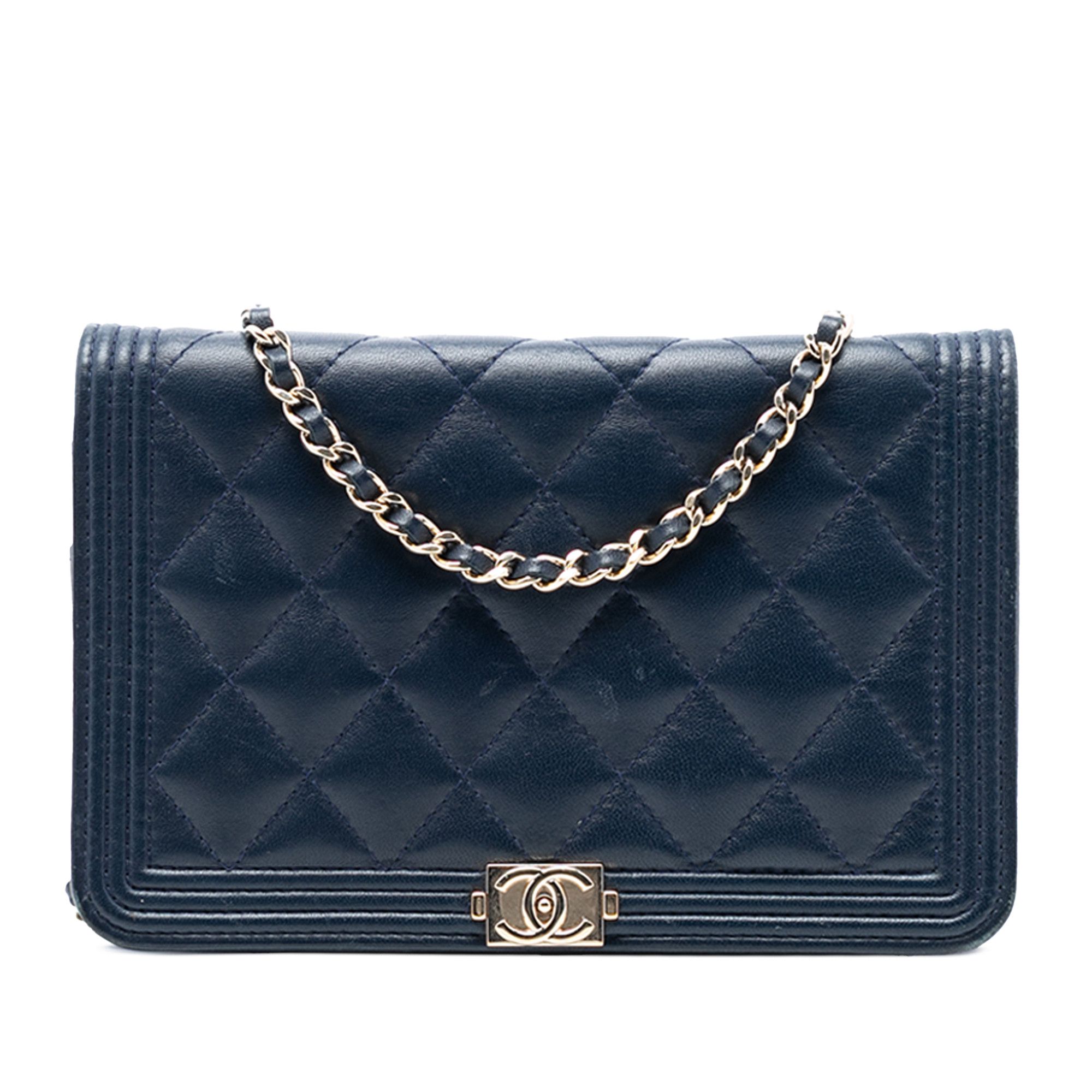 Chanel Quilted Lambskin Boy Wallet On Chain