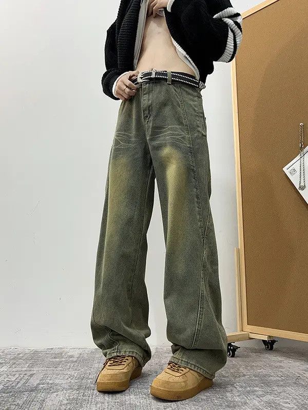 Japanese Brand Retro loose straight leg wide leg jeans Size US 32 / EU 48 - 2 Thumbnail