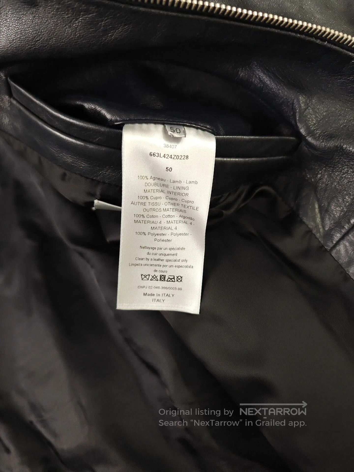 Dior Dior Men's Leather Jacket. Size US M / EU 48-50 / 2 - 4 Thumbnail