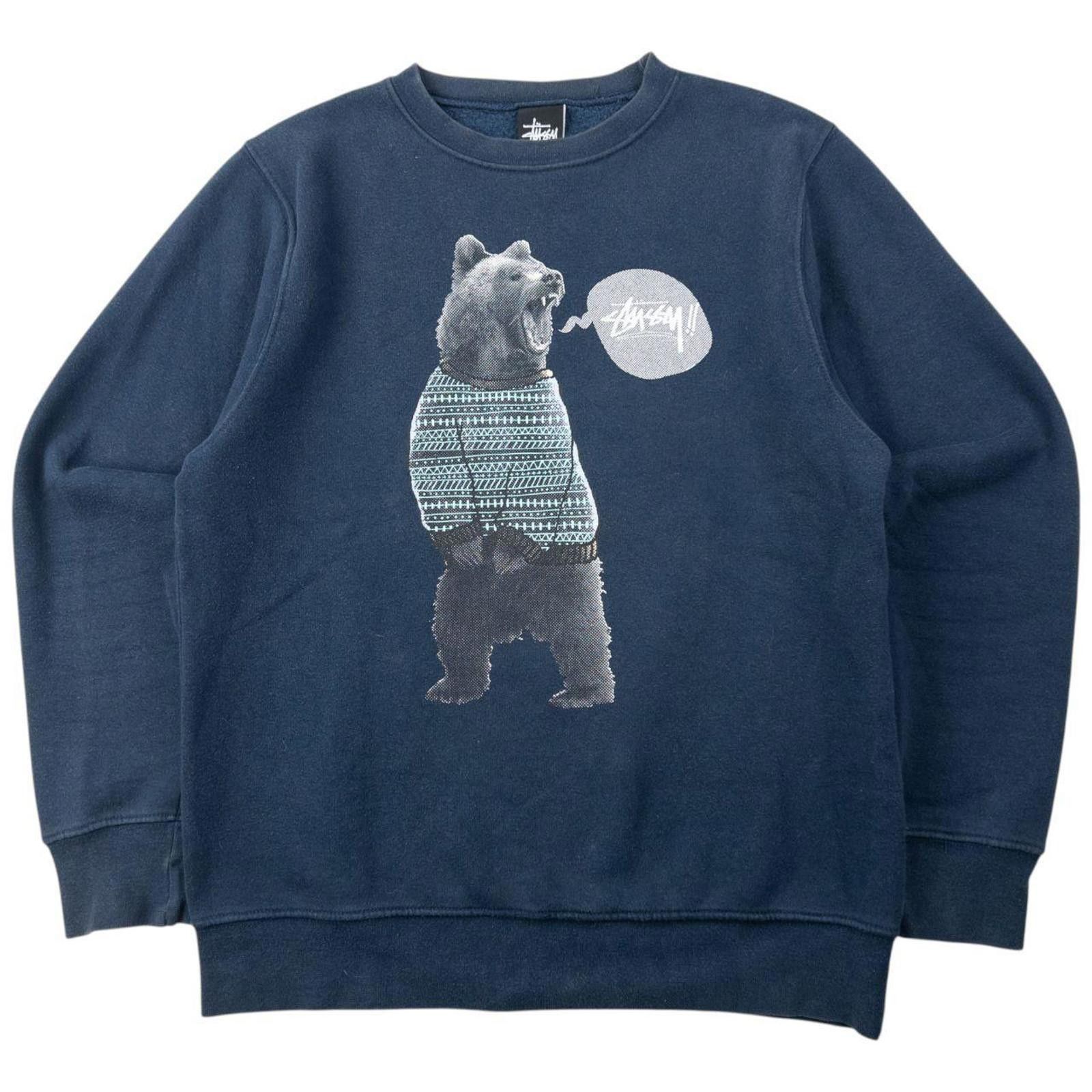 Stussy Bear Graphic Sweatshirt Size S
