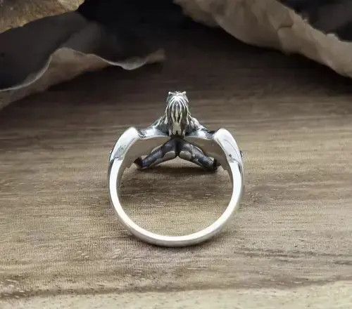 Jewelry × Vintage Demon Girl Ring Satan Devil Goth Punk Rock Jewelry Chrome Size ONE SIZE - 4 Thumbnail