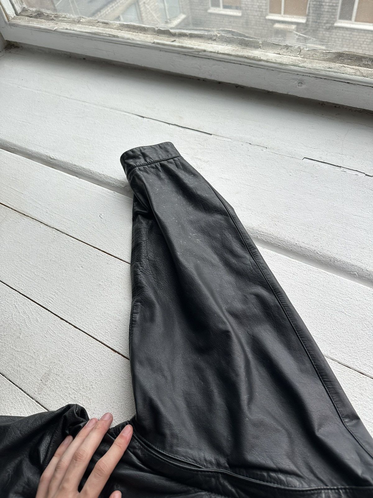 Other 🚨VNTG LEATHER JACKET AVANT GARDE ASYMMETRICAL BLACK MOTO Size US XL / EU 56 / 4 - 8 Thumbnail