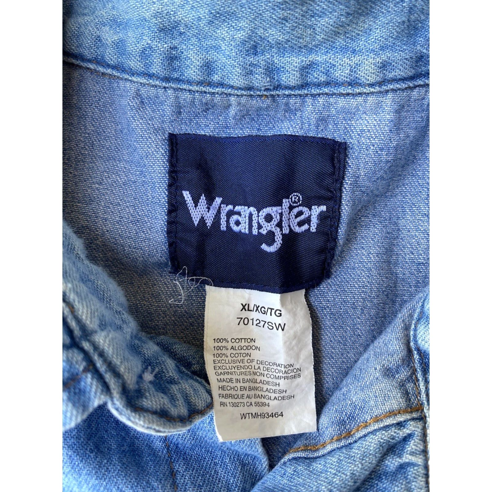 Wrangler VINTAGE Wrangler Pearl Snap Western Shirt Men’s XL Blue Denim Cotton Button-Up Cowboy Size US XL / EU 56 / 4 - 2 Thumbnail