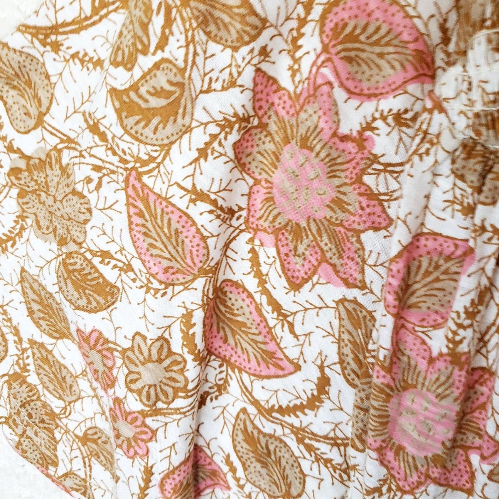 Lucky Brand Lucky Brand Blouse Women's M Peach Boho Peasant Floral 3/4 Sleeve Round Neck Elastic Front Cotton Multicolor Bohemian Relaxed Casual N/A Size M / US 6-8 / IT 42-44 - 5 Thumbnail