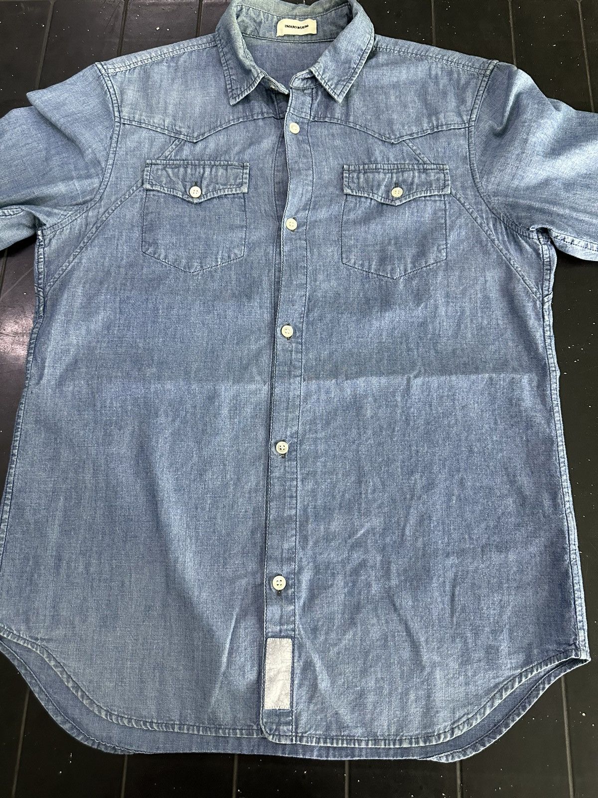 Undercover Vintage Undercoverism Denim Long Sleeve Collar Tee Size US S / EU 44-46 / 1 - 12 Thumbnail
