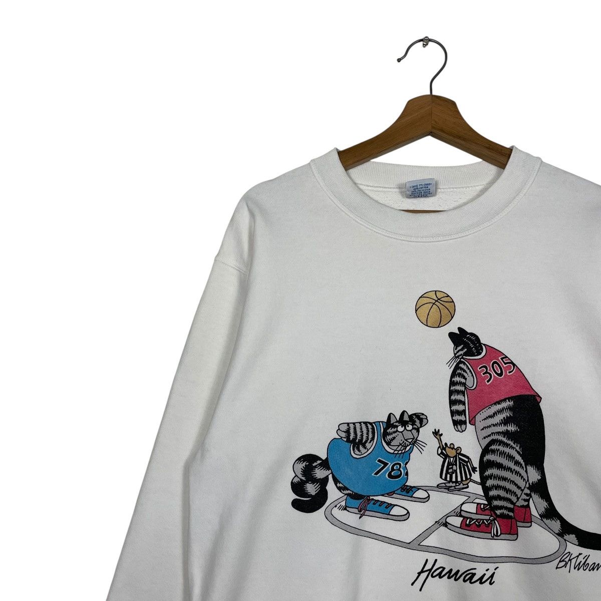 Vintage Vintage Hawaii B. Kliban Basketball Cat Sweatshirt Size US XS / EU 42 / 0 - 6 Thumbnail
