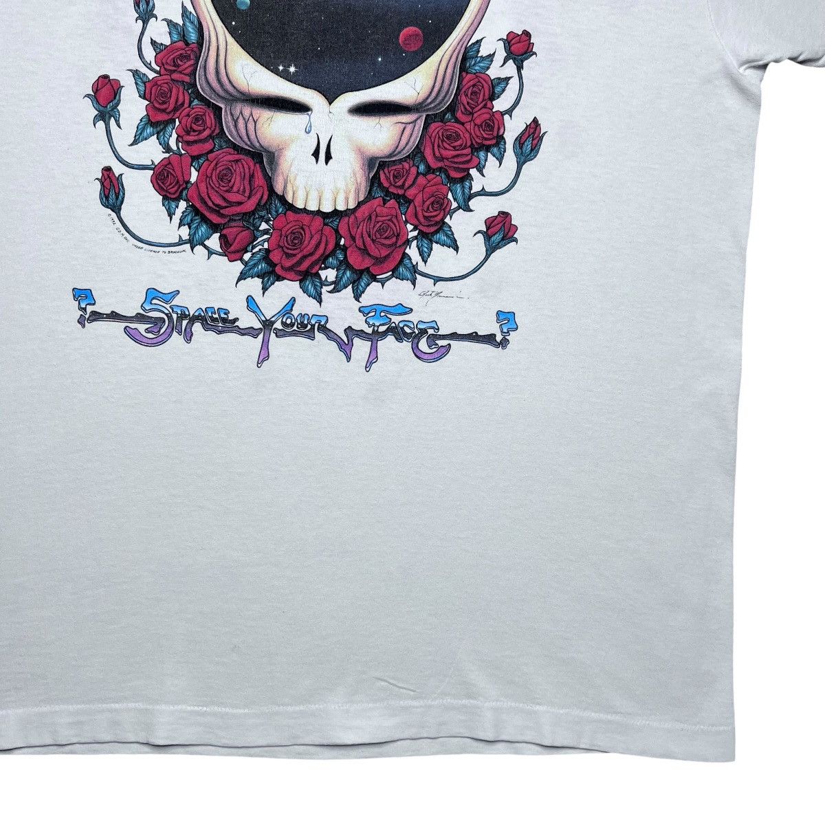 Liquid Blue Vtg 1992 Grateful Dead Space Your Face Space White T-Shirt Size US XL / EU 56 / 4 - 9 Thumbnail