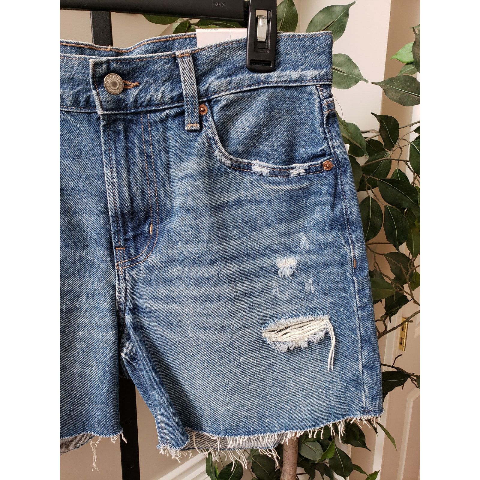 Old Navy Old Navy Cut Off Shorts Women Size 4 Blue High Rise Straight Size 27" / US 4 / IT 40 - 10 Thumbnail