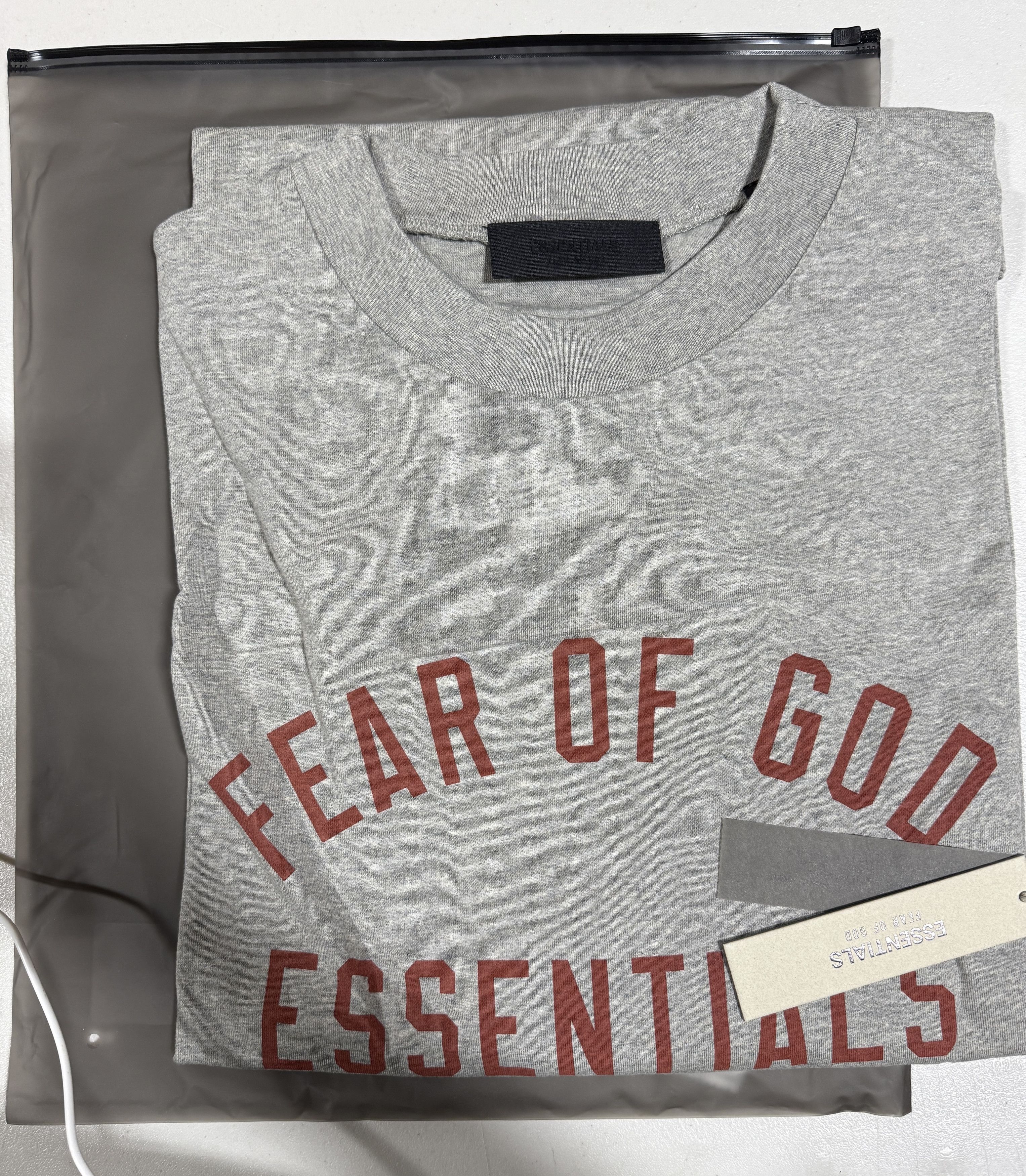 Fear of God Fear of God Essentials Jersey Crewneck Tee Dark Heather (XL) Size US XL / EU 56 / 4 - 4 Thumbnail