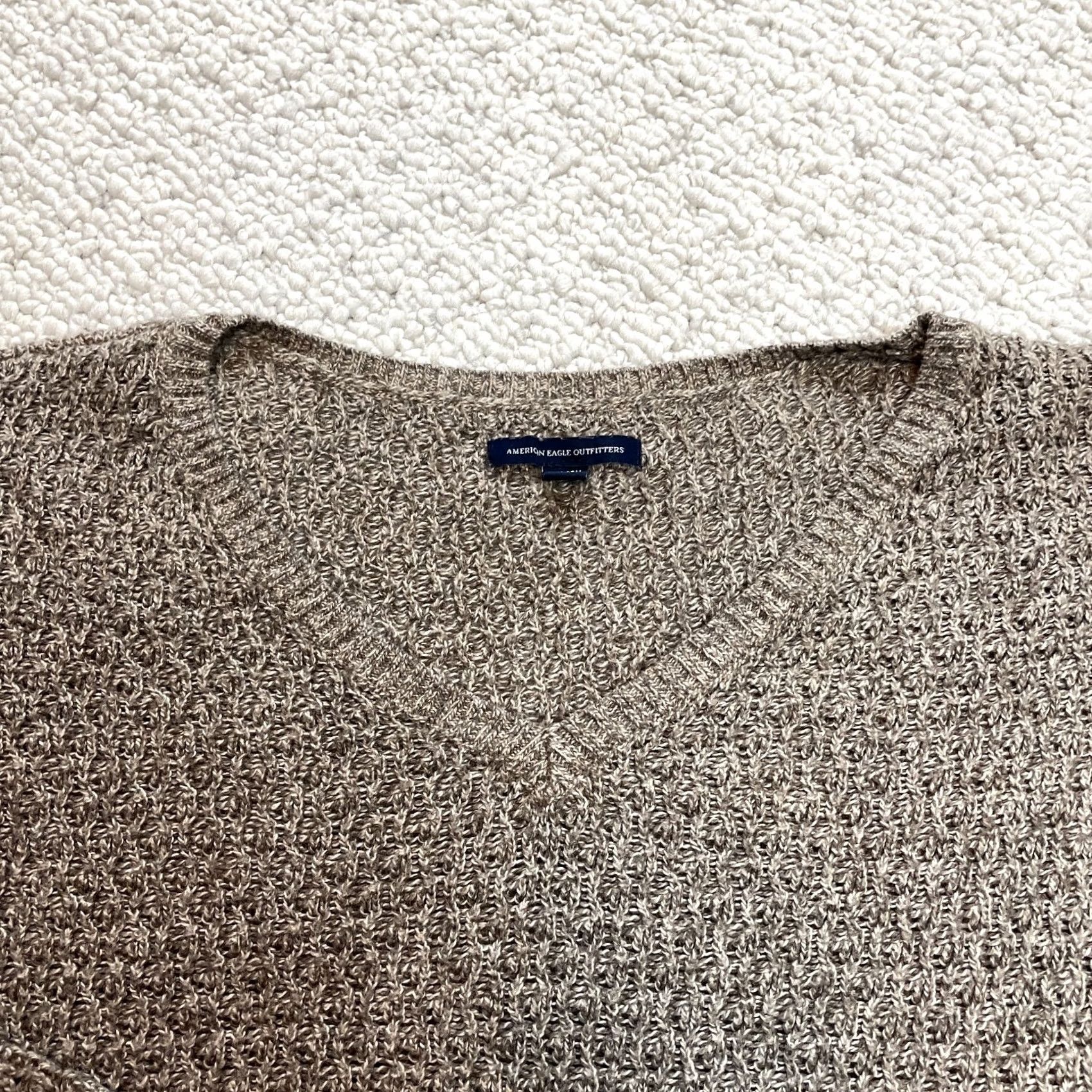 American Eagle Outfitters VINTAGE American Eagle Outfitters Sweater Womens S Blue Pullover Knit Cable-Knit Round Neck Long Sleeve Regular Jersey Top Winter Love 60s? Size S / US 4 / IT 40 - 4 Thumbnail