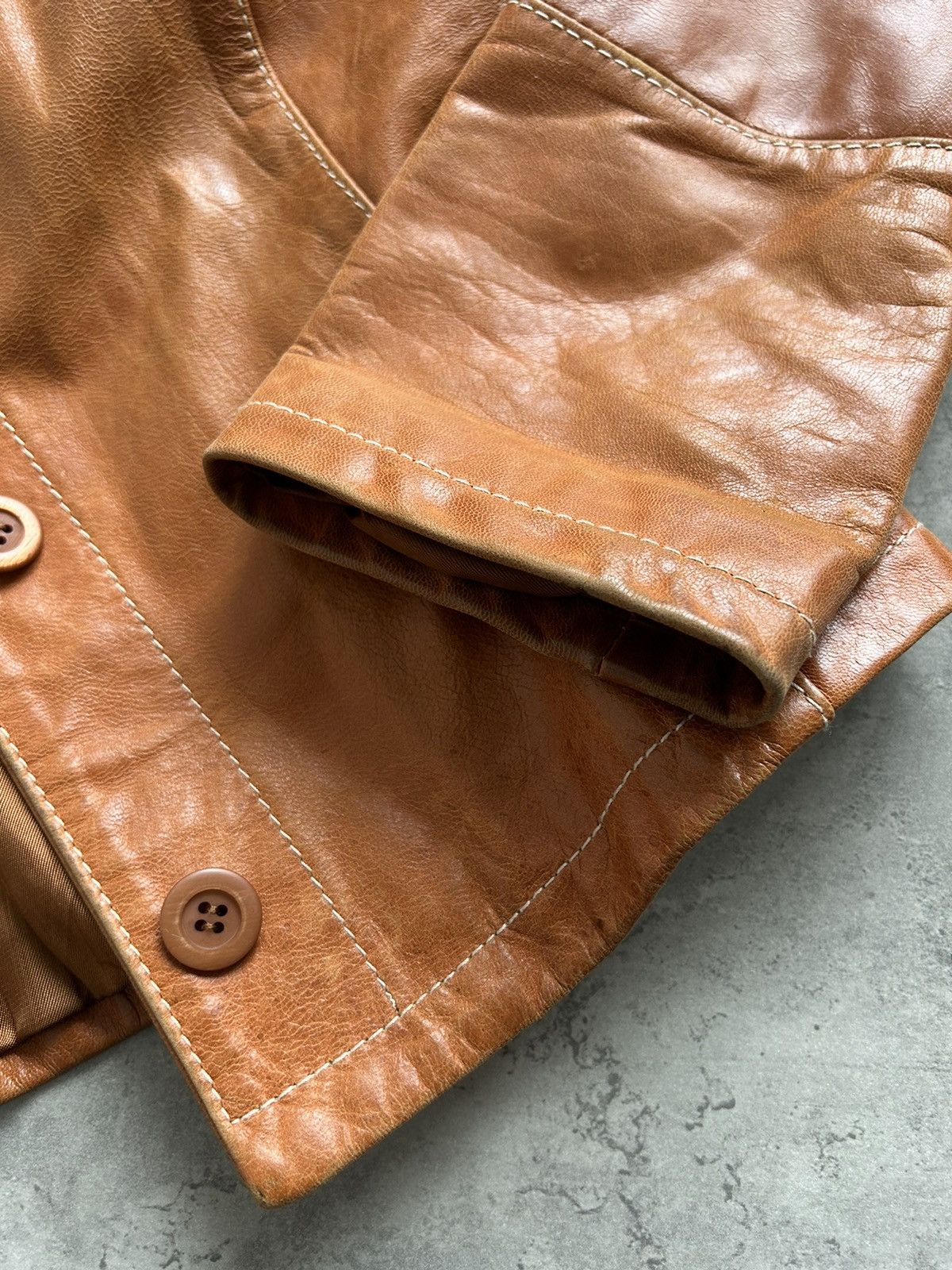 Vintage Leonardo 100 % leather jacket made in Italy Size M / US 6-8 / IT 42-44 - 6 Thumbnail