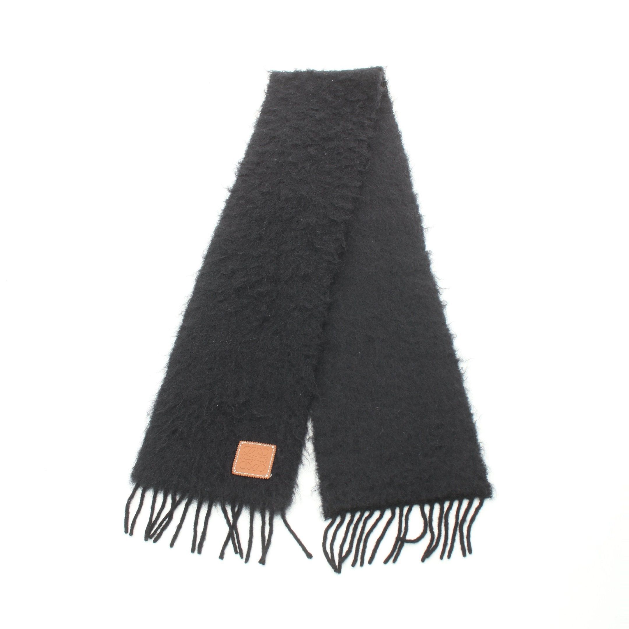 image of Loewe Anagram Scarf Mohair Wool Black, Women's