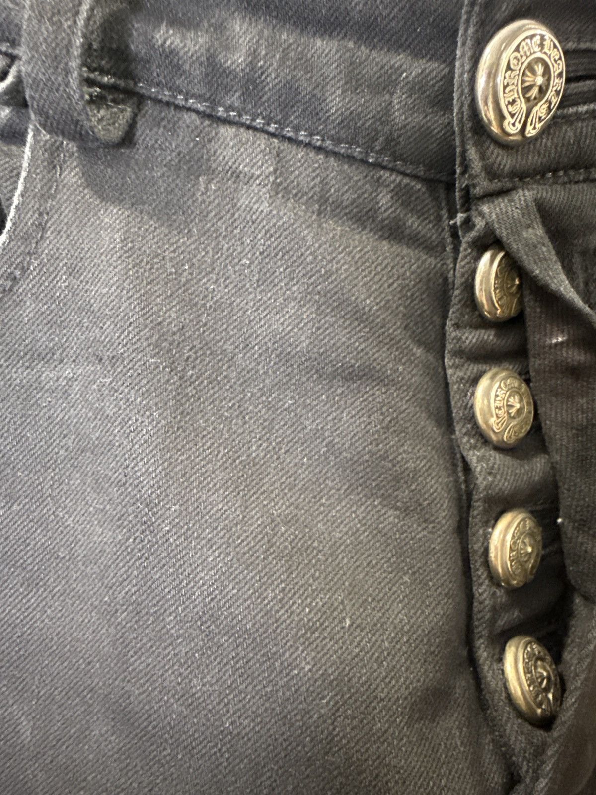 Chrome Hearts Chrome Hearts Black Denim Jeans Fleur Knee Panels Size US 30 / EU 46 - 3 Thumbnail