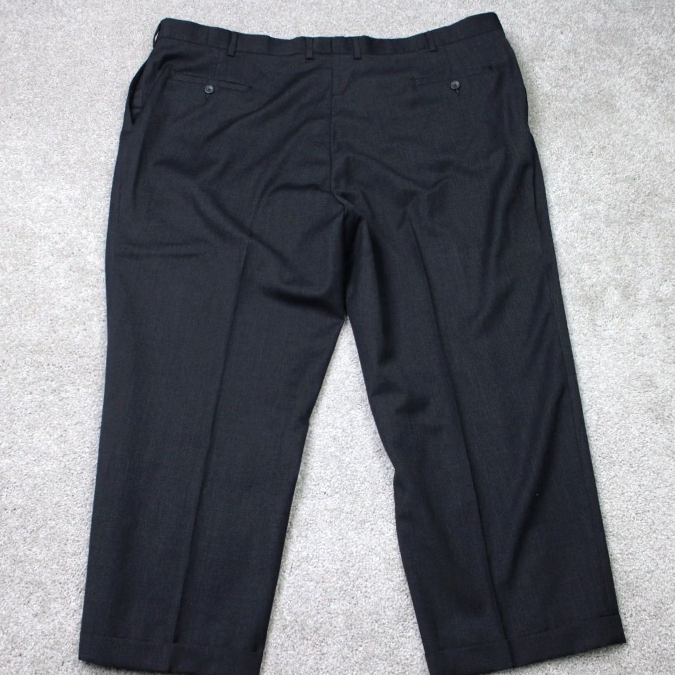 Joseph Joseph & Feiss Dress Pants Mens 50x26 Black 100% Wool Flat Front Cuffed Dress Pants Mens Regular Classic Straight Pockets Widest Search Size US 34 / EU 50 - 5 Thumbnail