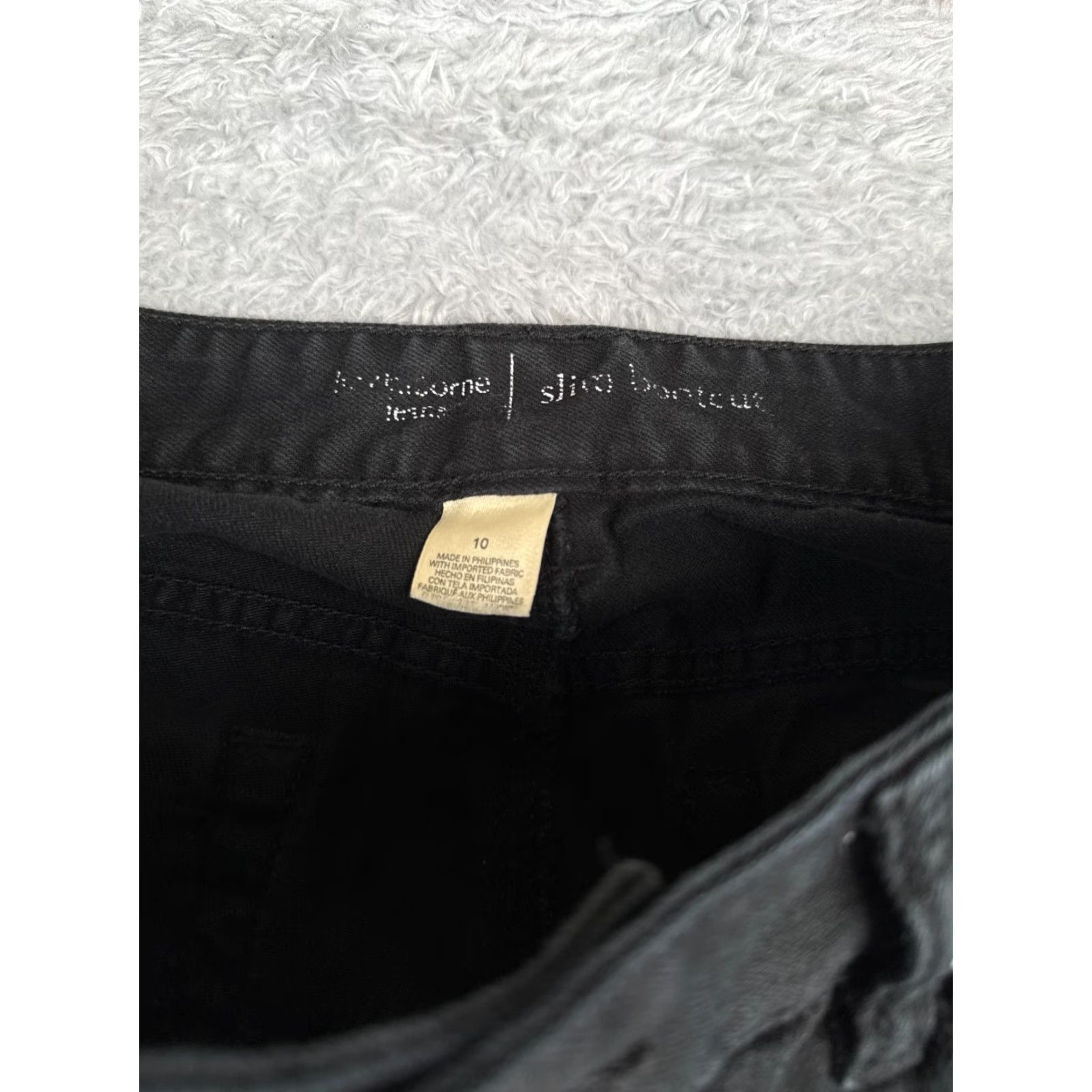 Liz Claiborne Claiborne Jeans Women 10 Black Denim Slim Bootcut Mid Rise Cotton Blend 30x31 Size 32" / US 10 / IT 46 - 6 Thumbnail
