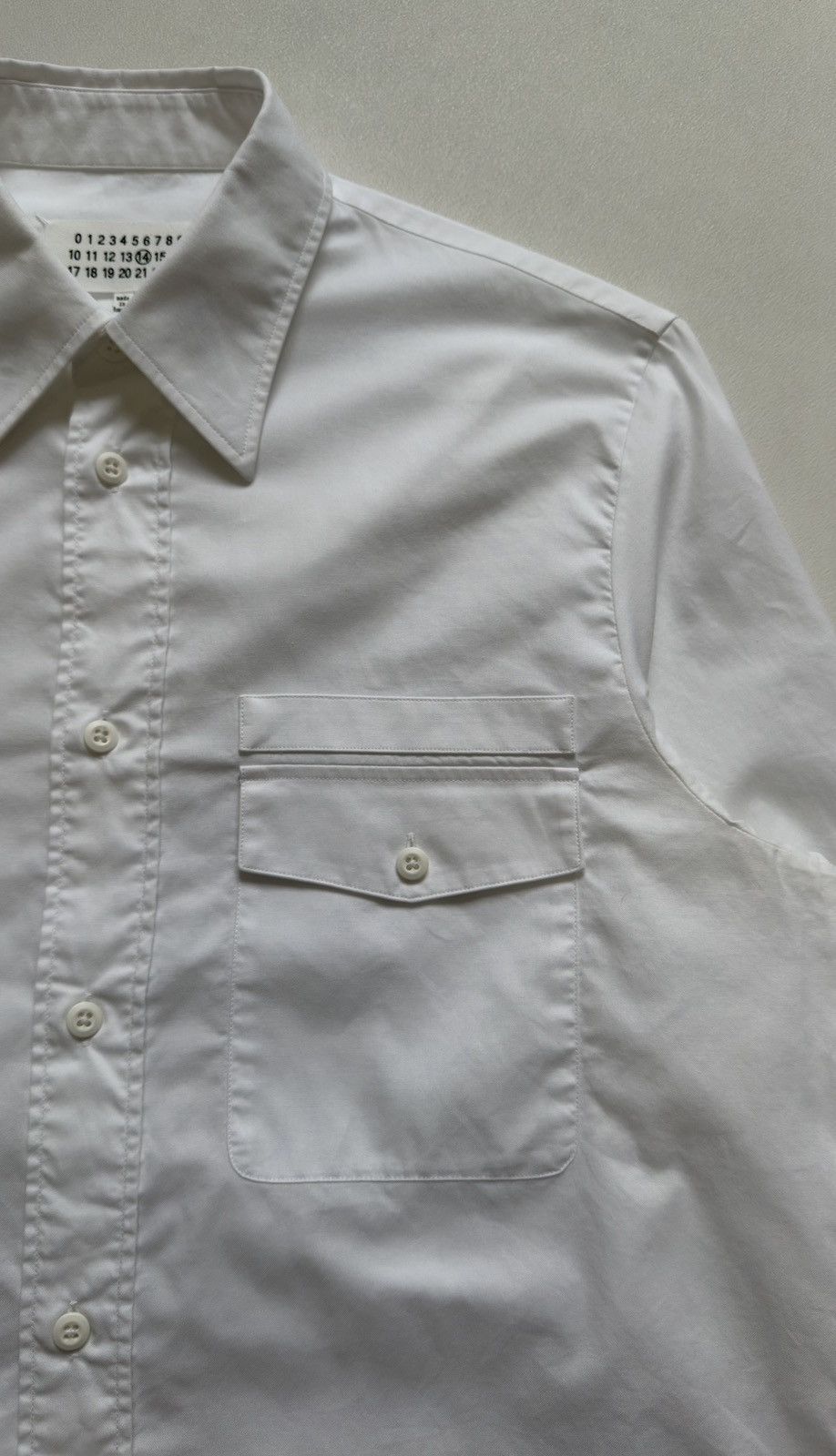 Maison Margiela S/S 17 White Cotton ‘Officer’ Shirt Size US L / EU 52-54 / 3 - 7 Thumbnail
