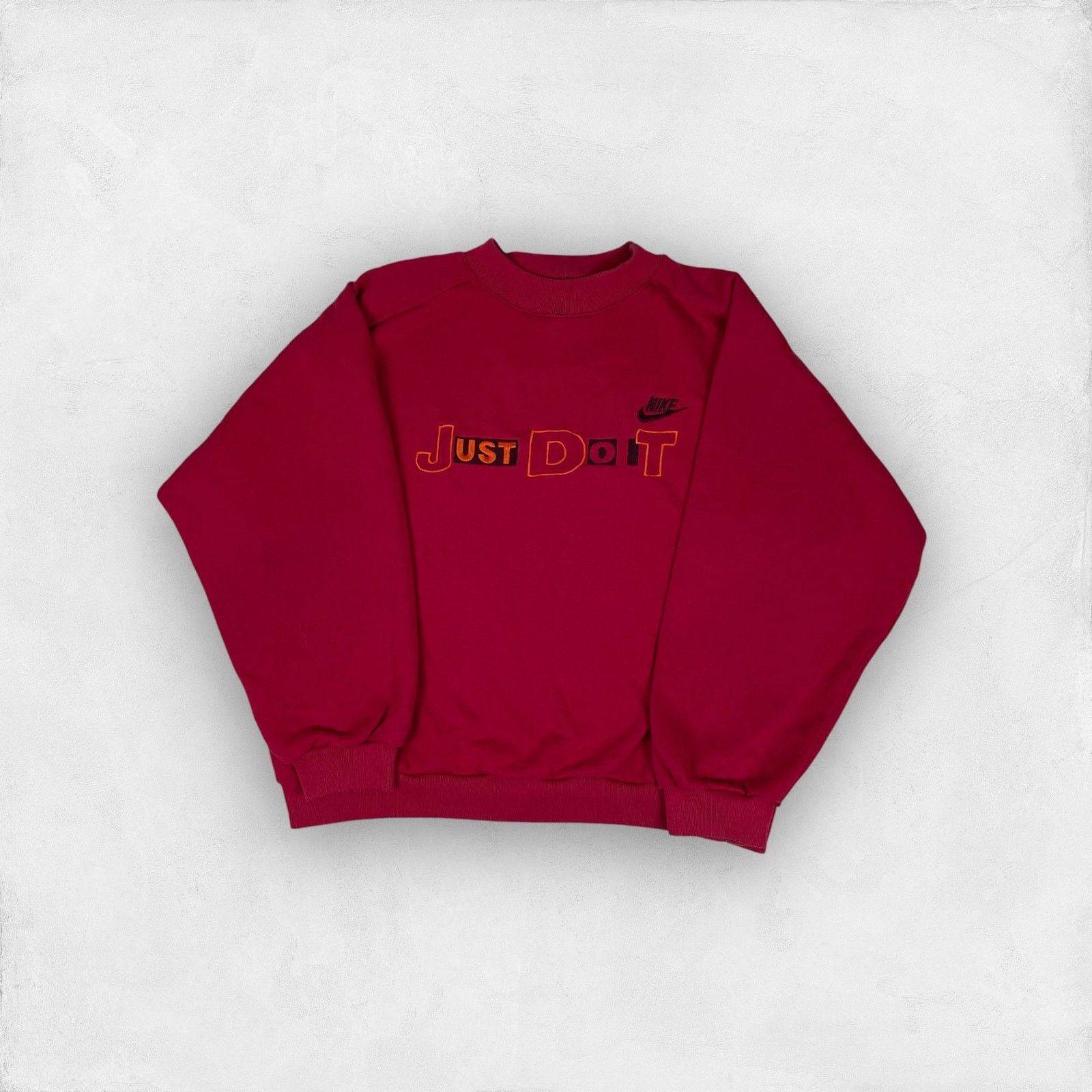 Nike × Vintage Vintage Nike Men's Red Swoosh Just Do It Sweatshirt Large Size US L / EU 52-54 / 3 - 1 Thumbnail