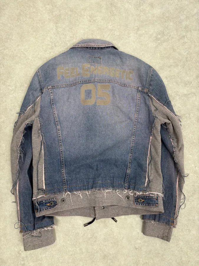 Dolce & Gabbana 2000s Dolce & Gabbana Blue Distressed Hybrid Denim Jacket Distressed Size US S / EU 44-46 / 1 - 6 Thumbnail