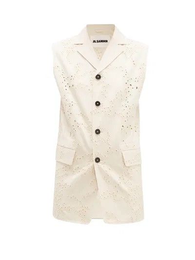 Jil Sander o1y0925 Sleeveless Blazer in Ivory Size M / US 6-8 / IT 42-44 - 1 Thumbnail