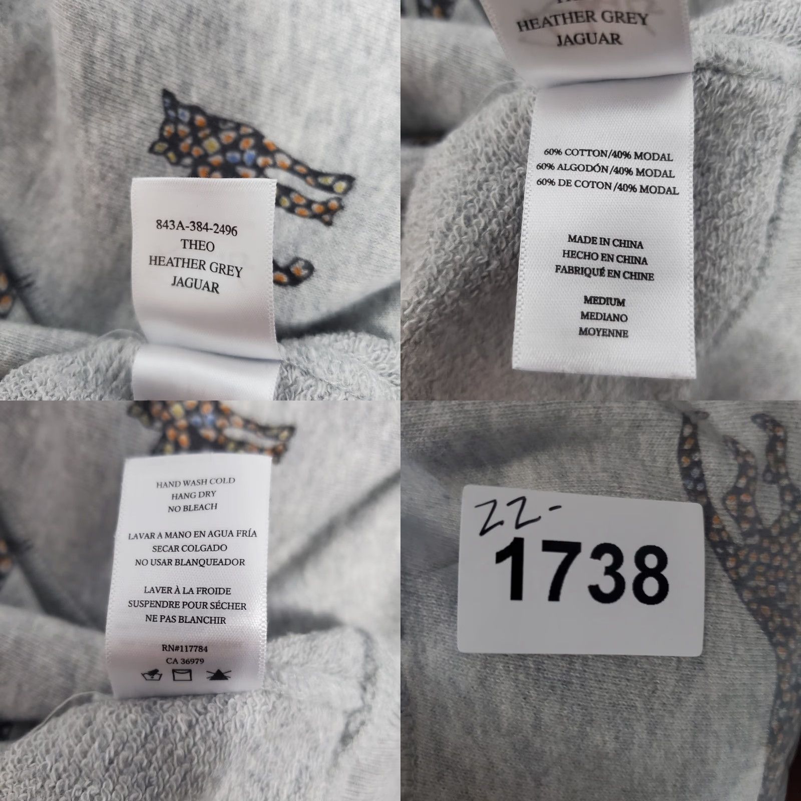 Rails Rails Sweatshirt Women M Gray Jaguar Print Crew Neck Casual Pullover Animal Print Size M / US 6-8 / IT 42-44 - 9 Thumbnail