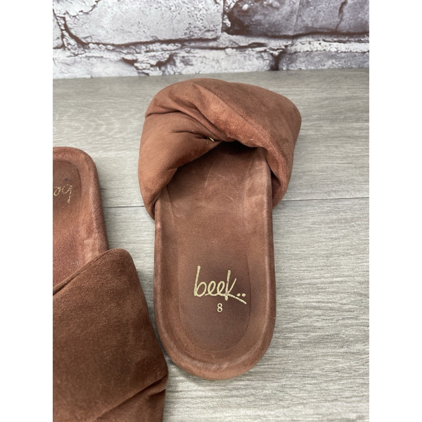 beek Beek Tesia Burnt Brown Suede Leather Slides Casual Sandals W Size US 8 / IT 38 - 7 Thumbnail