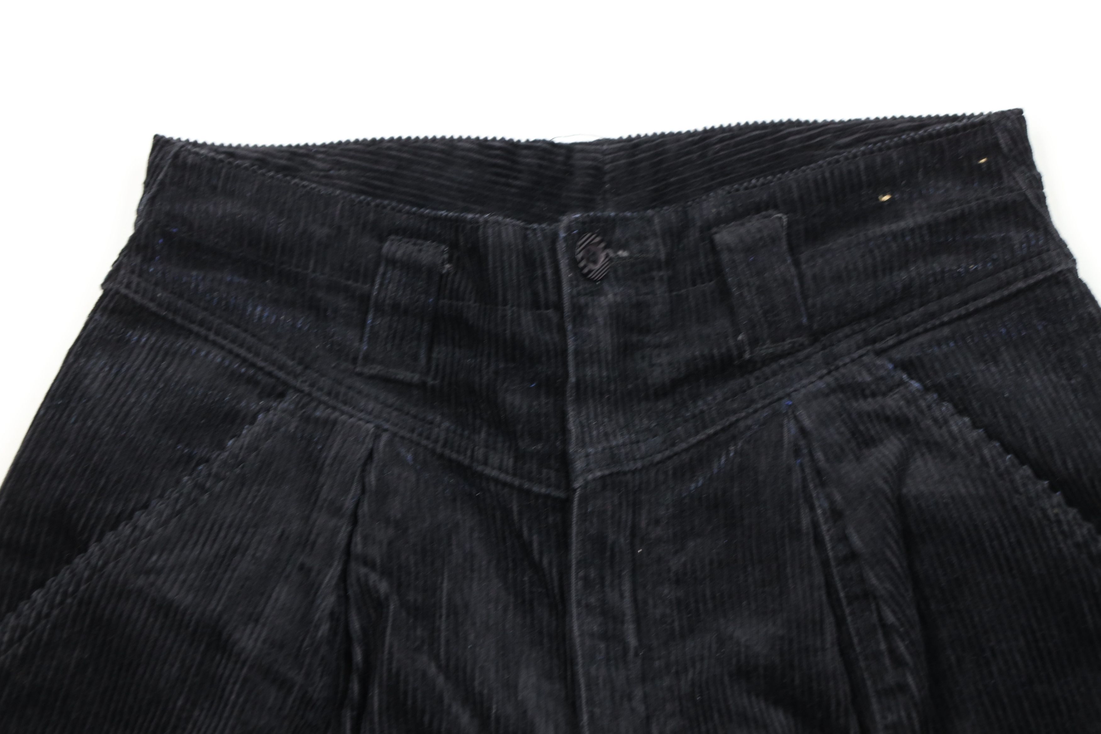 Vintage Vintage 90s Streetwear Cuffed Baggy Corduroy Shorts Black Size 32" / US 10 / IT 46 - 2 Thumbnail