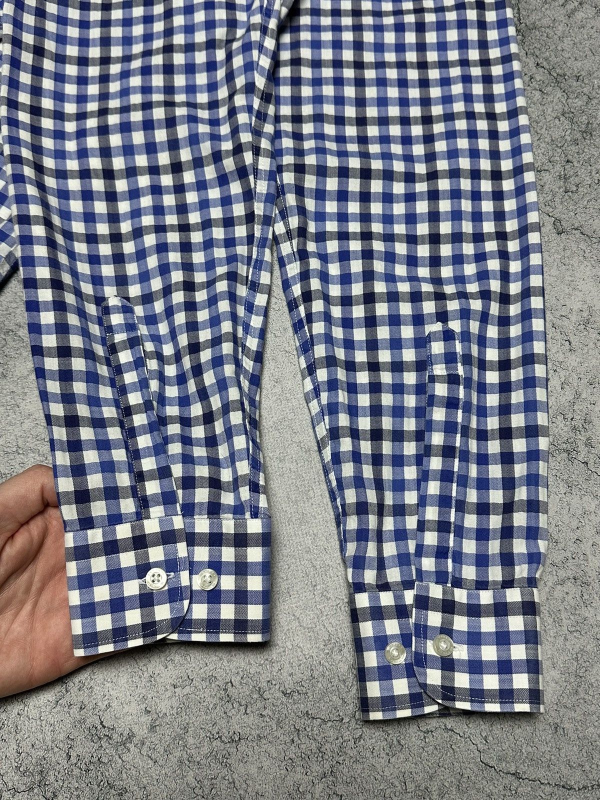 Etro Etro Checkered Blue & White Long Sleeve Shirt Size US L / EU 52-54 / 3 - 11 Thumbnail