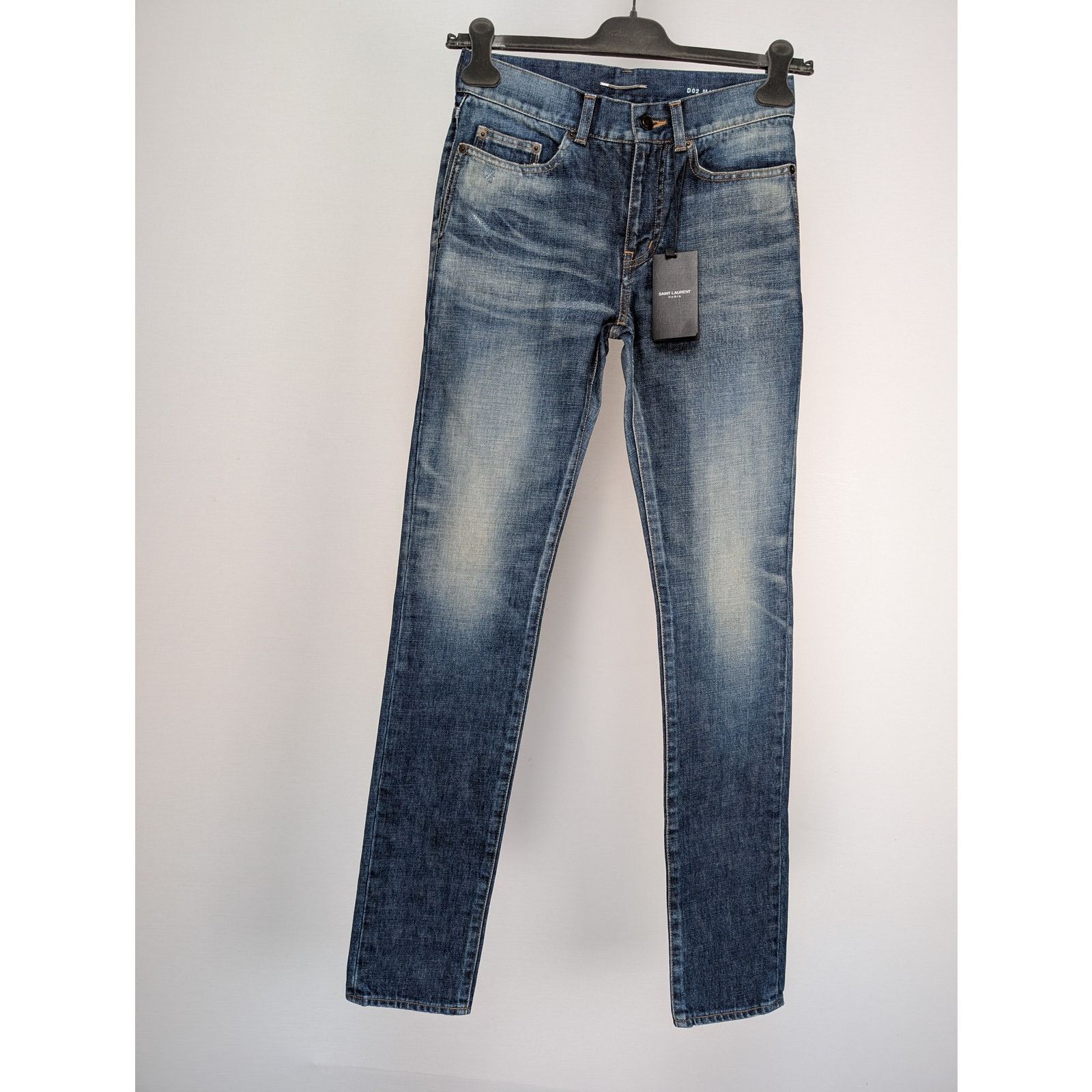 Saint Laurent Paris o1rshd1 Denim Jeans in Blue Size US 27 - 1 Thumbnail