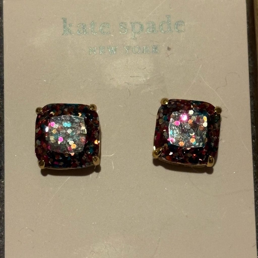 Kate Spade kate spade Multi-Color Glitter Square Stud Earrings Size ONE SIZE - 6 Thumbnail