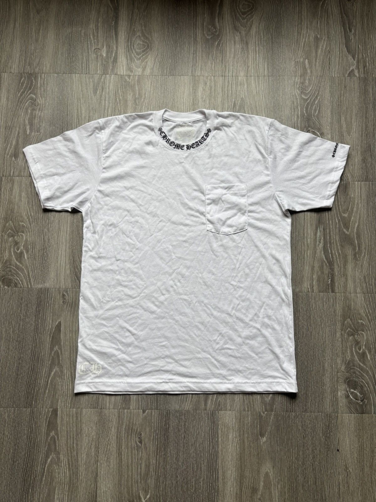 Chrome Hearts Chrome Hearts White Neck Logo Tee Size US L / EU 52-54 / 3 - 2 Thumbnail