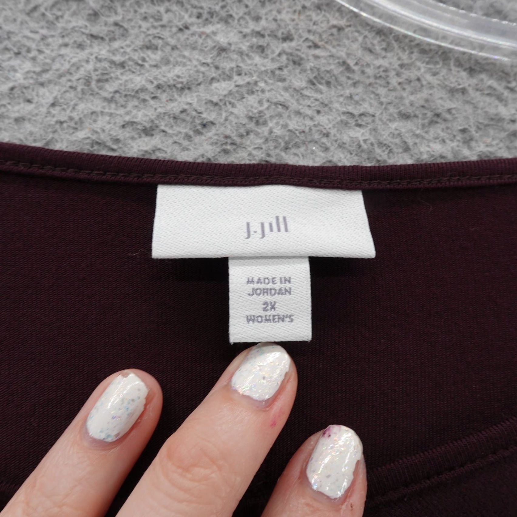 J. Jill J.Jill Womens 2X Burgundy Rayon Blend Long Sleeve Comfort Top Blouse Size XXL / US 16-18 / IT 52-54 - 5 Thumbnail