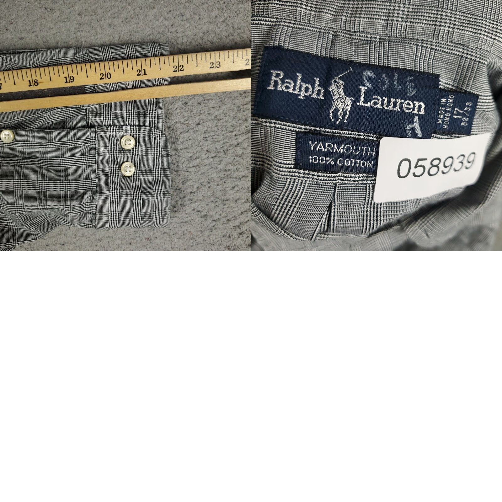Ralph Lauren Ralph Lauren Dress Shirt Mens Size 17 Gray Plaid Button-Up Long Sleeve Classic Size 46R - 8 Thumbnail