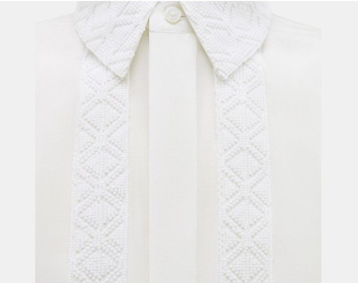 Dior o1w1db11224 CD Diamond Silk Shirt in White Size US S / EU 44-46 / 1 - 3 Thumbnail