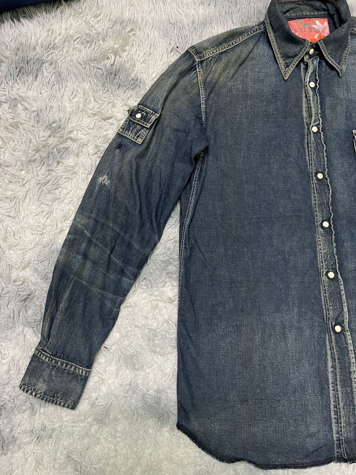 Yohji Yamamoto 90s YOHJI YAMAMOTO DENIM BUTTON UP RARE Size US L / EU 52-54 / 3 - 3 Thumbnail
