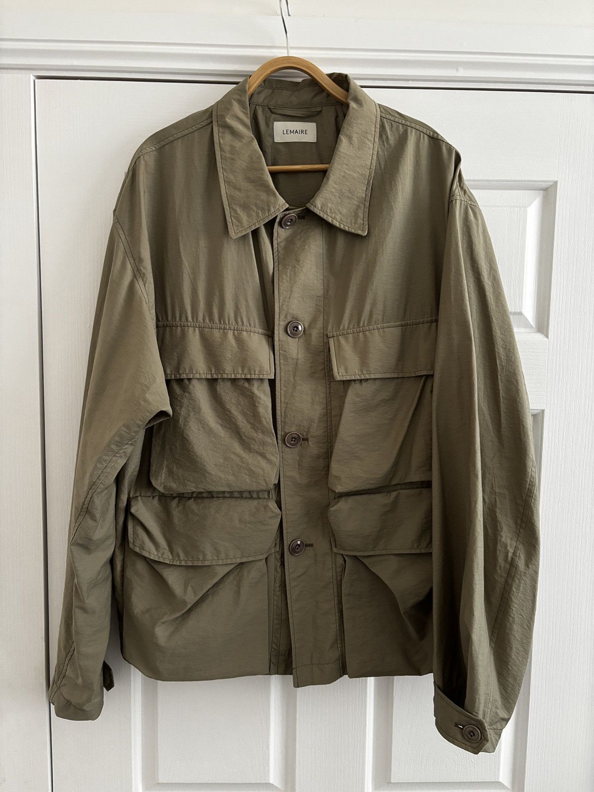 Lemaire Stand Collar Overshirt Zinc Size 44 22AW | Grailed