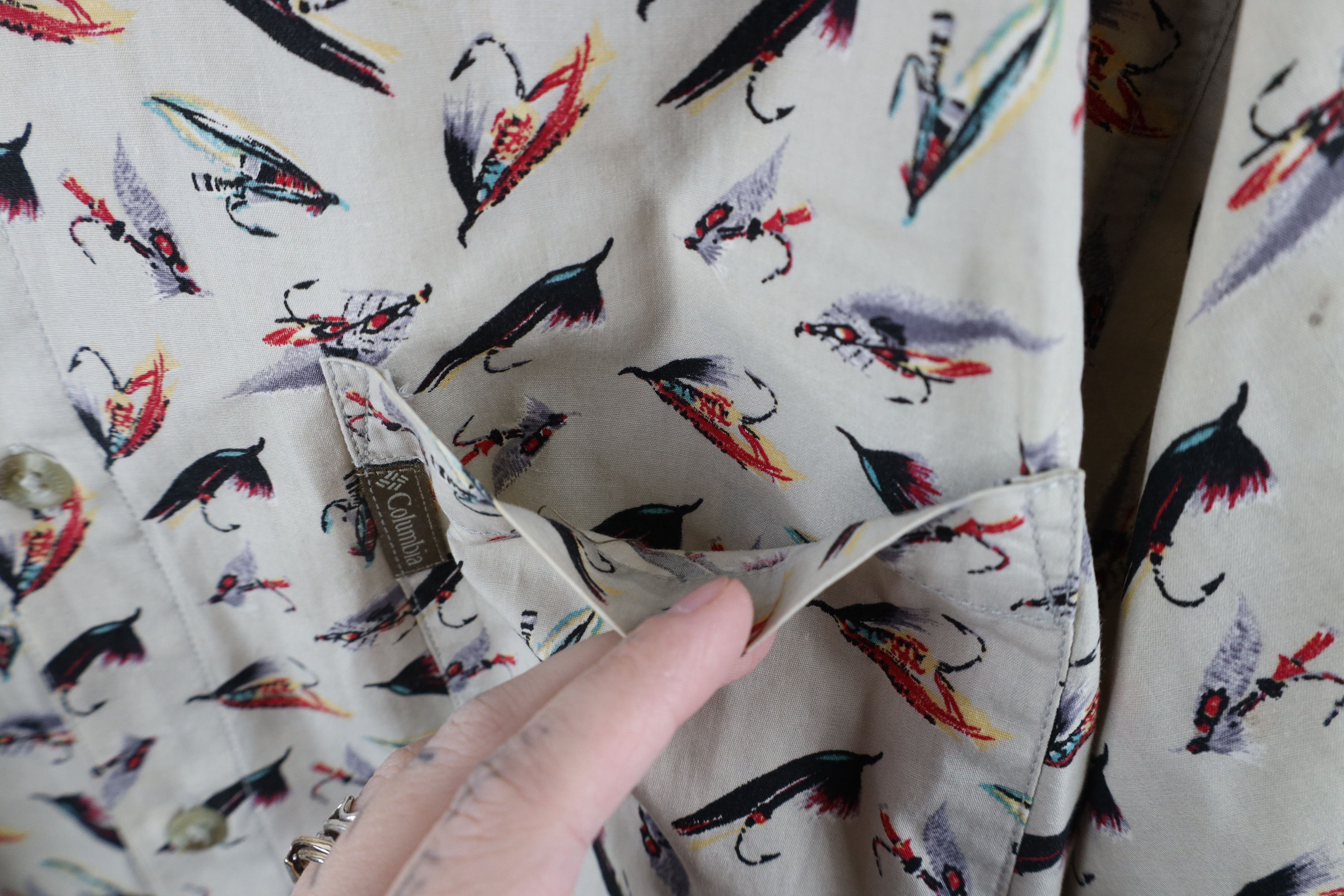 Columbia × Vintage Vintage 90s Columbia Over Print Short Sleeve Button Shirt Size US XXL / EU 58 / 5 - 5 Thumbnail
