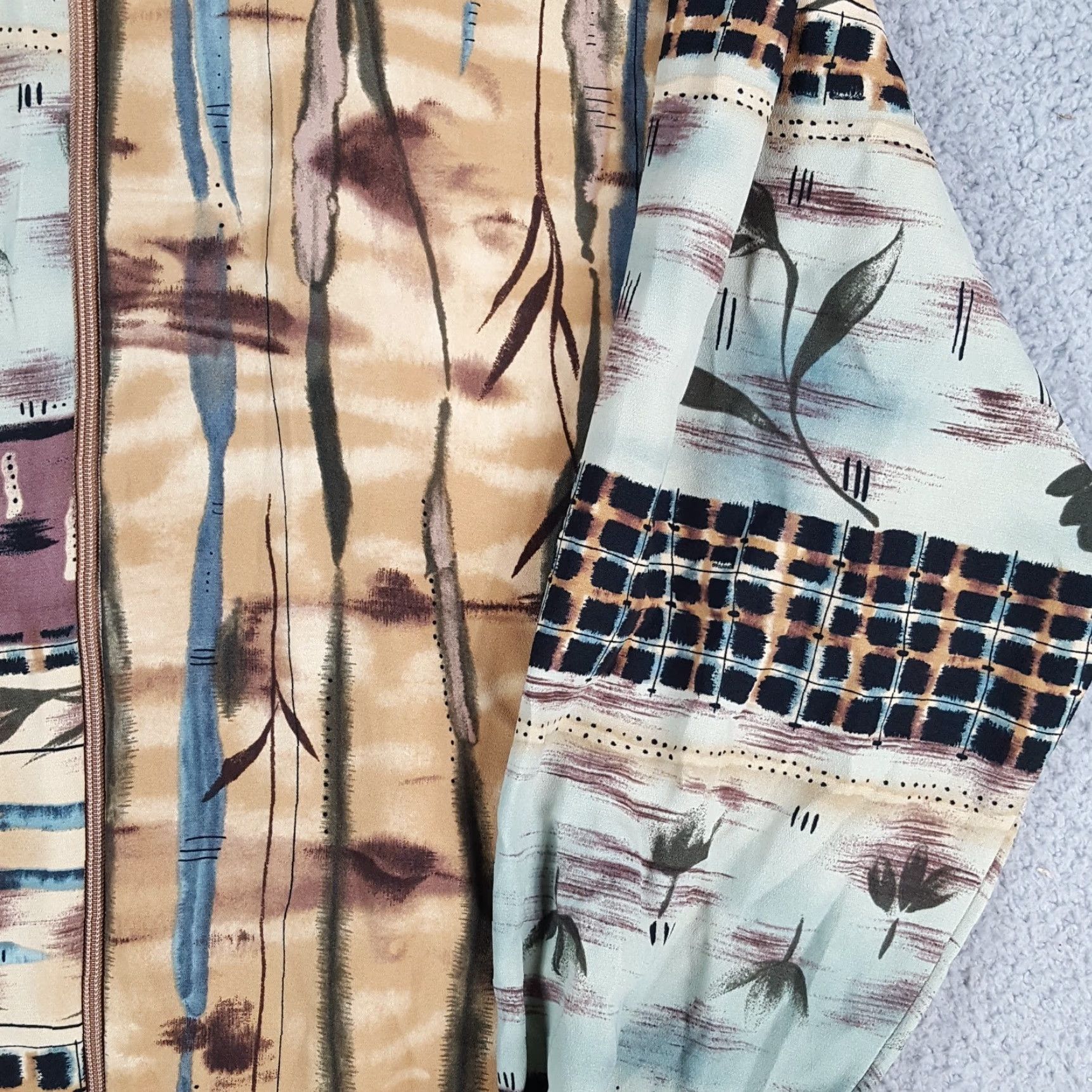 Vintage Vintage 90s Abstract Floral Nature Women's M Lightweight Zip Windbreaker Jacket Size M / US 6-8 / IT 42-44 - 4 Thumbnail