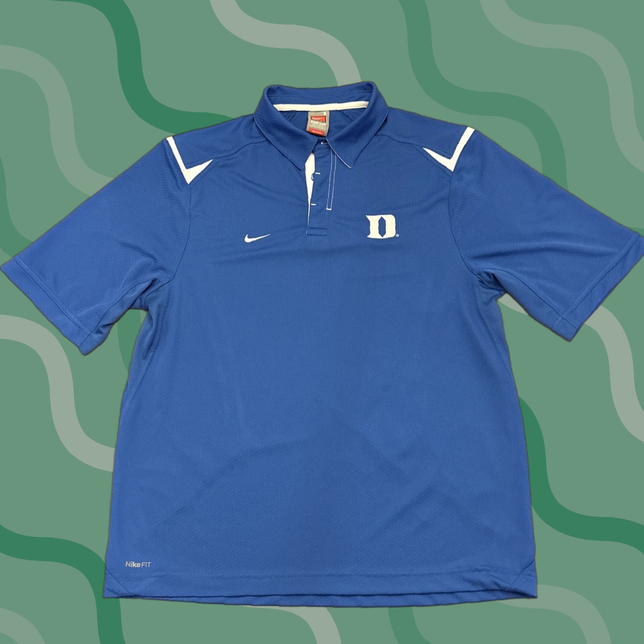 Nike VINTAGE Nike Team Golf Polo Duke University Mens Short Sleeve Small Blue Nike Dri-Fit Golf Shirt 90s Mens/Unisex Size US S / EU 44-46 / 1 - 1 Thumbnail