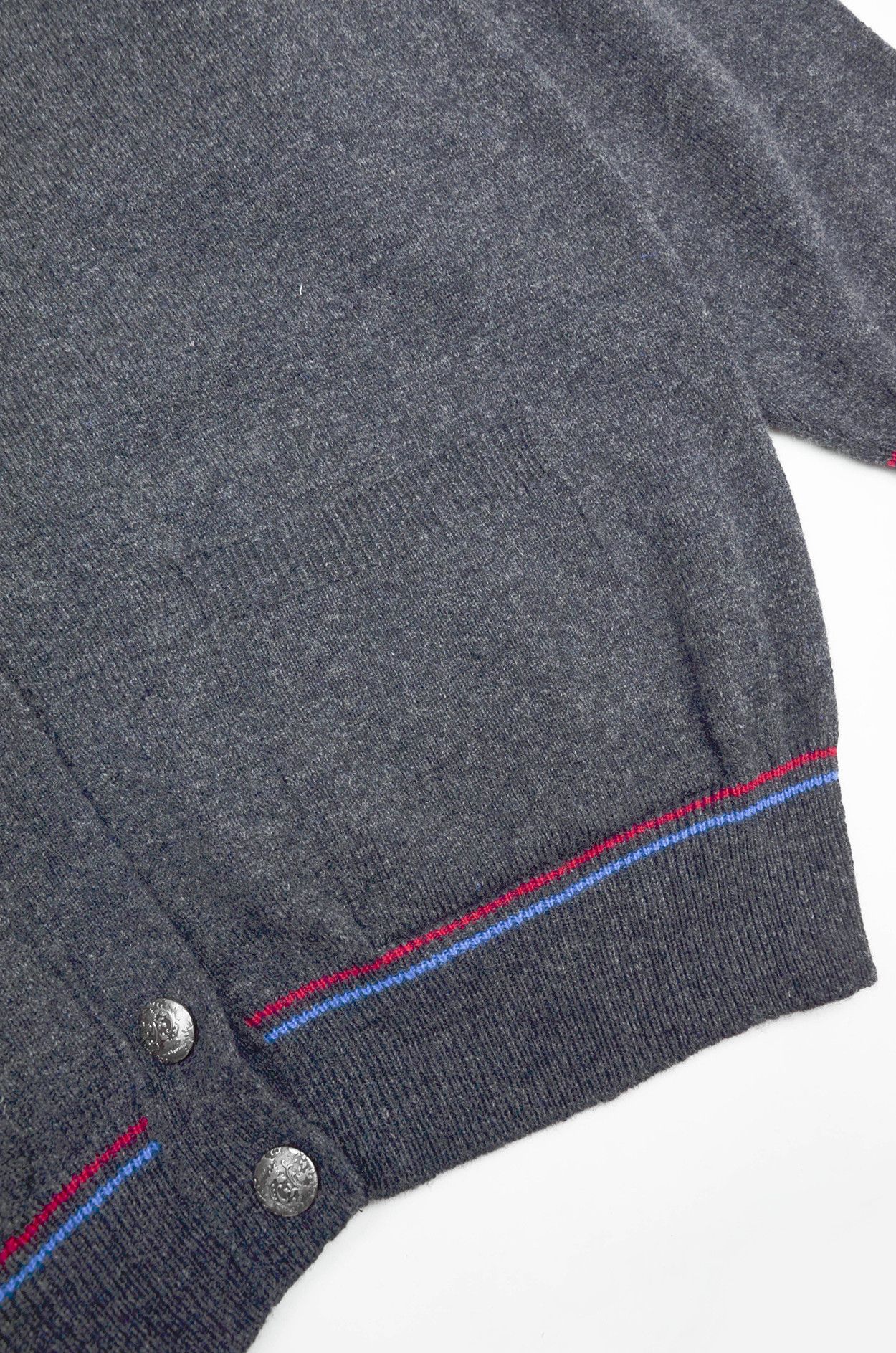 Vintage Roland Klein Grey Lambswool Cardigan Sailboat Logo - Size XL Size US XL / EU 56 / 4 - 6 Thumbnail