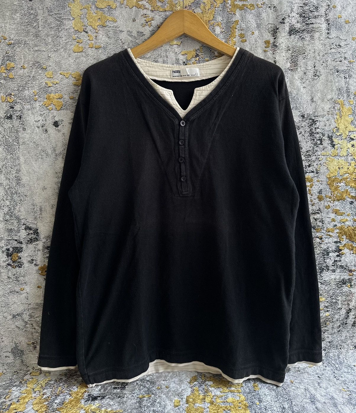 JAPANESE PASSES DOUBLE LAYER FADED LONG SLEEVE WESTERN STYLE