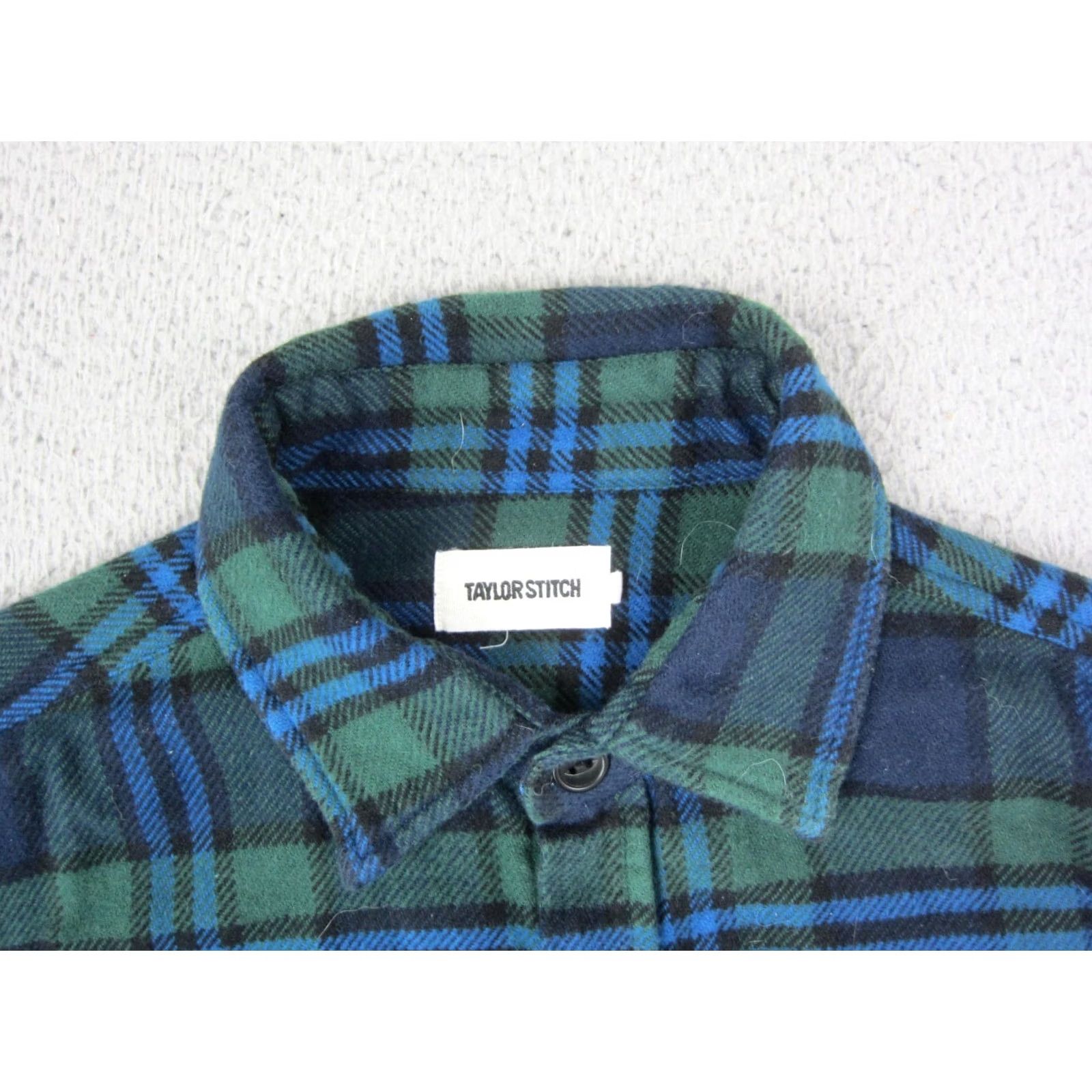 Taylor Stitch Taylor Stitch Shirt 40 Mens Blue Green Plaid Flannel Organic Cotton 90s Size US L / EU 52-54 / 3 - 3 Thumbnail