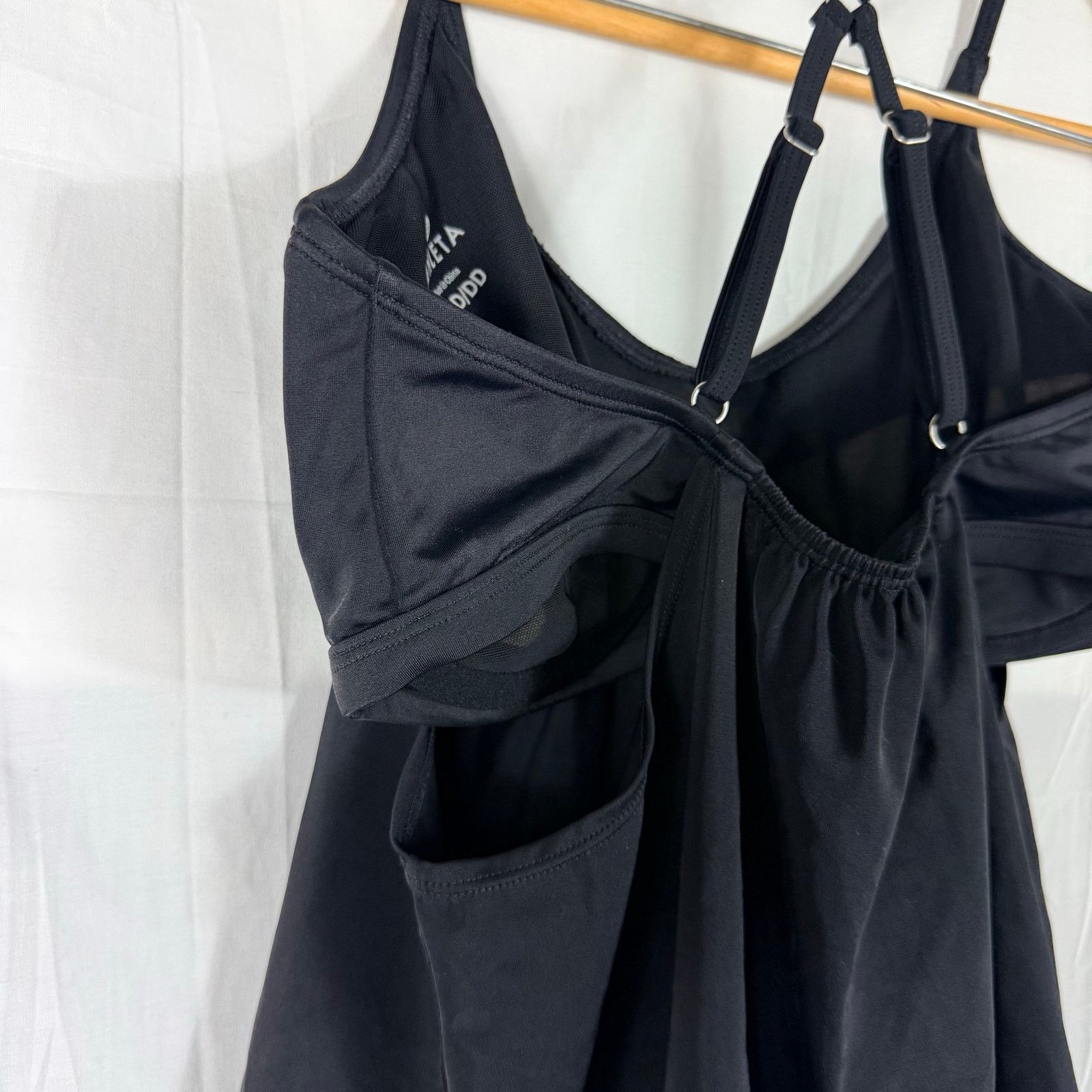 Athleta Athleta Black Blousy Tankini Swim Surf Top 467408 36D Beach Size ONE SIZE - 10 Thumbnail