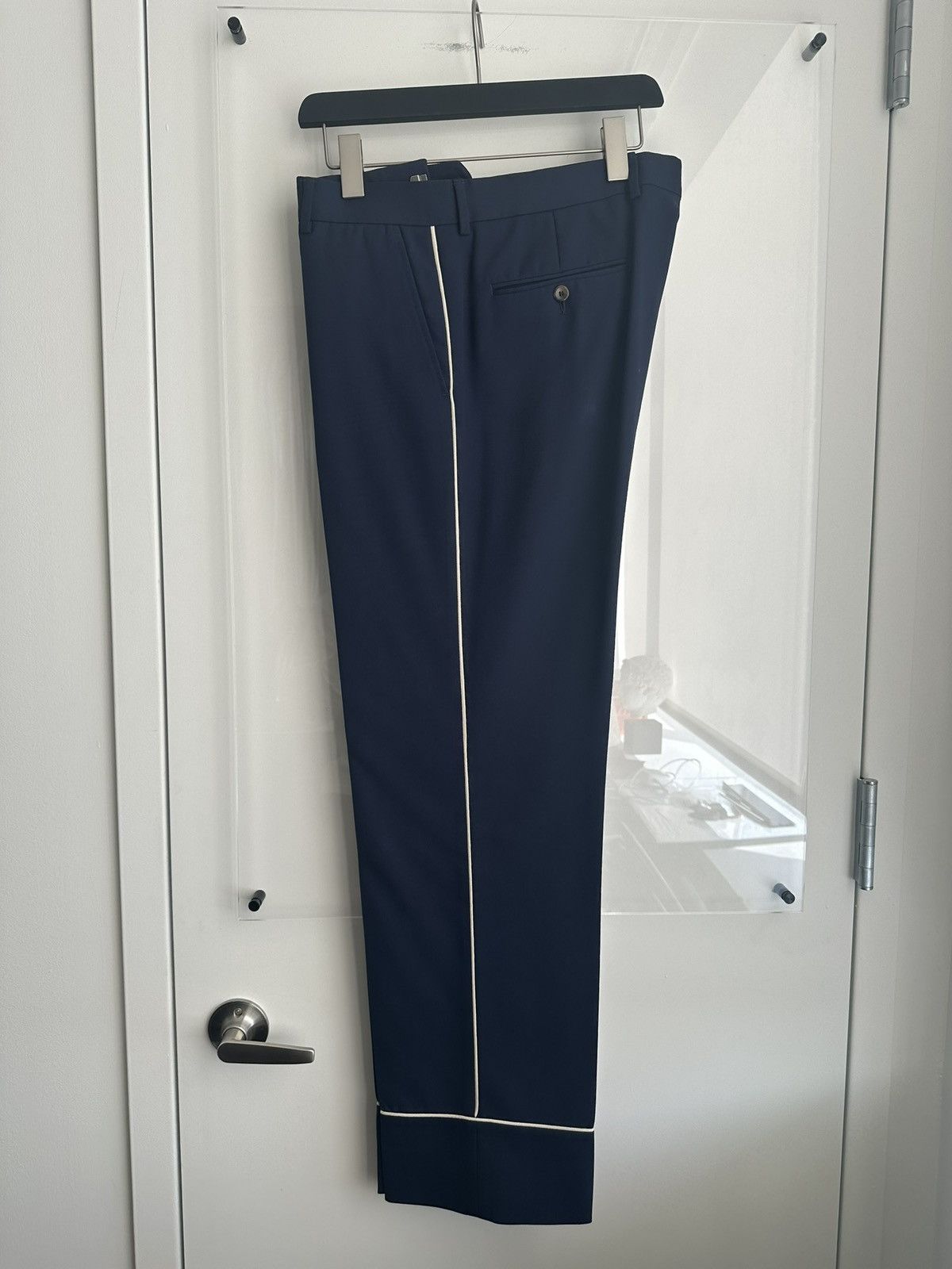Gucci Alessandro Michele Navy Pants w/ White Pipping Size US 36 / EU 52 - 1 Thumbnail