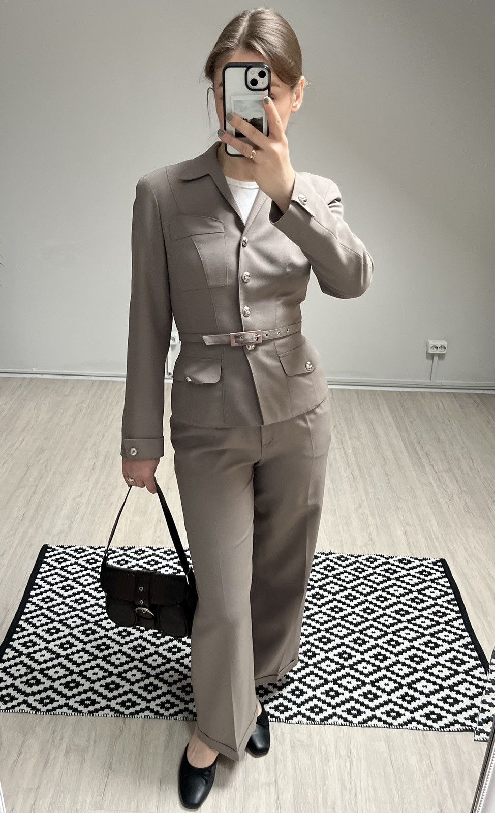Mugler 90s Thierry Mugler Trouser Pant Suit With belt Beige Size 36 Size S / US 4 / IT 40 - 1 Thumbnail