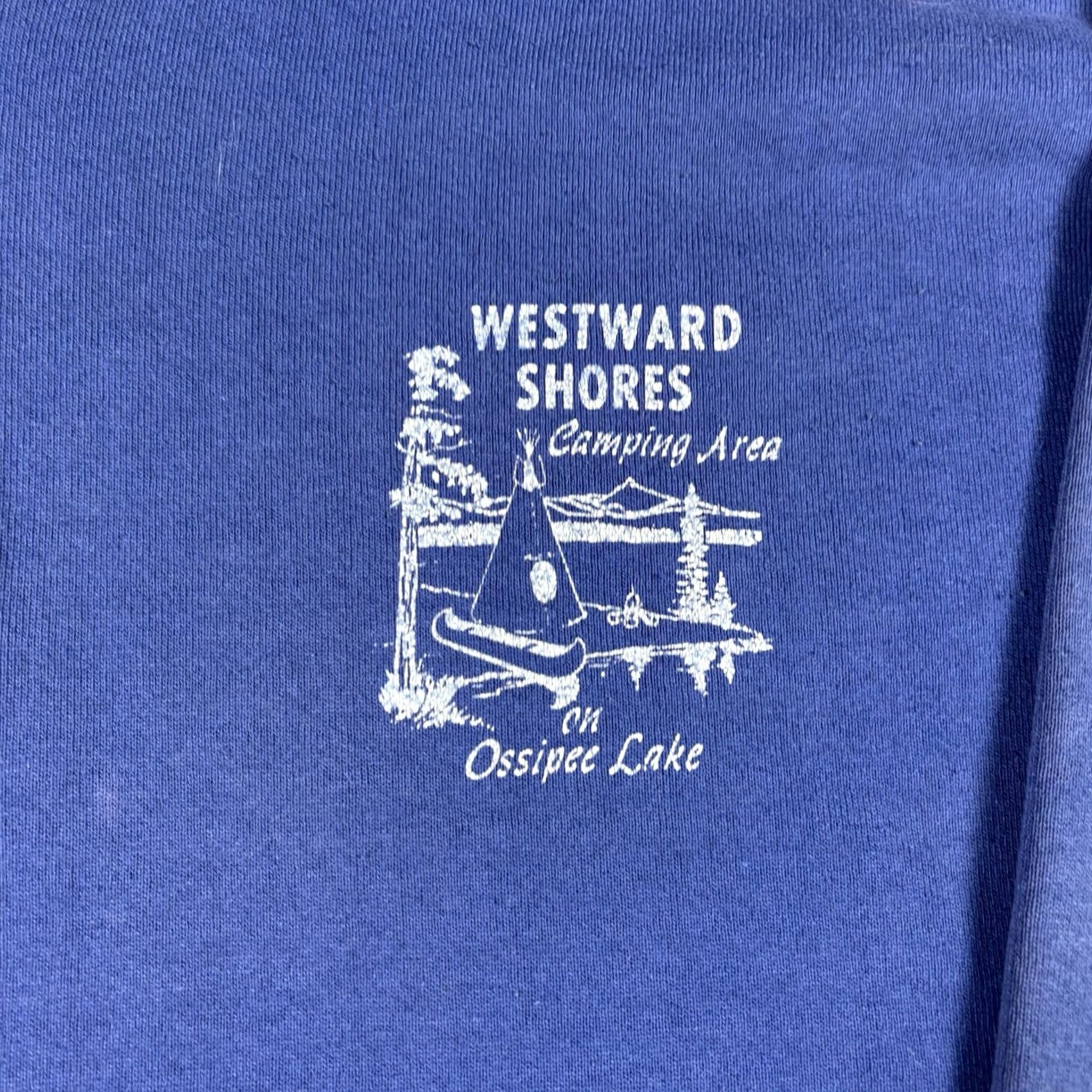 Jerzees VINTAGE Jerzees Hoodie XL Graphic Print Full Zip 80s Camping Blue Men Size US XL / EU 56 / 4 - 4 Thumbnail