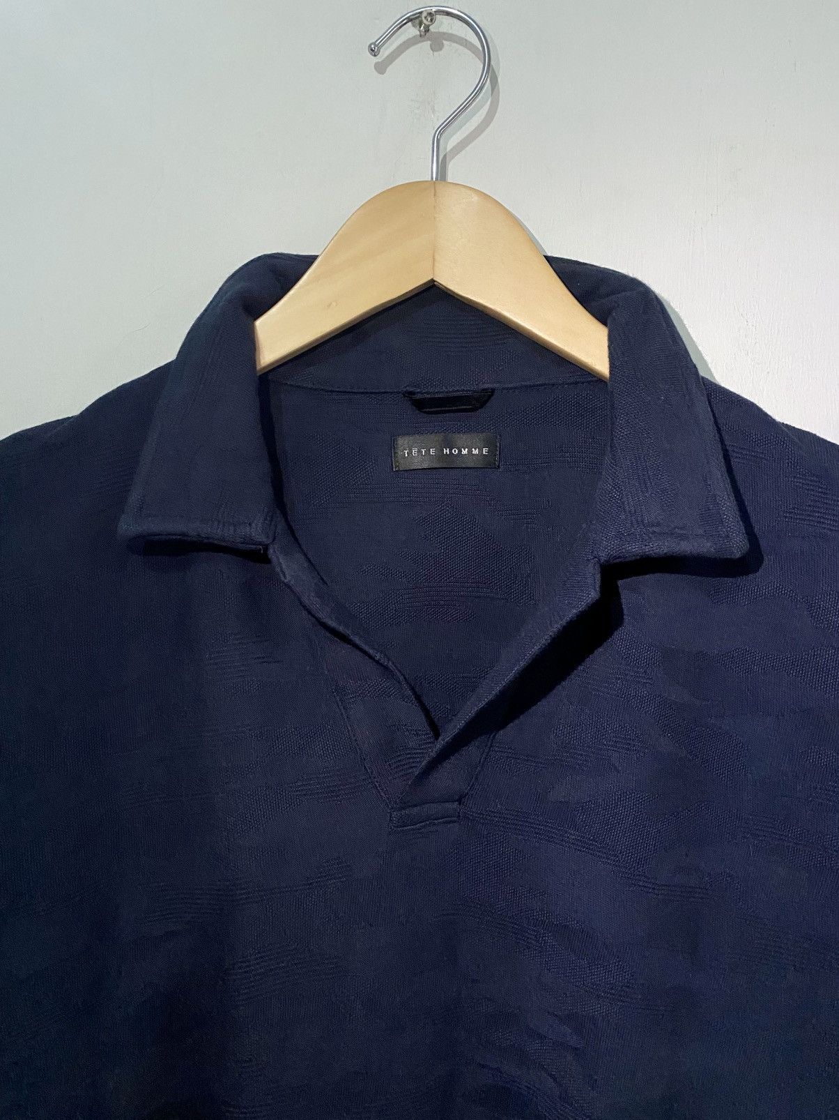 Tete Homme Tete Homme by Issey Miyake Beautifully Textured Polo Shirt Size US L / EU 52-54 / 3 - 1 Thumbnail
