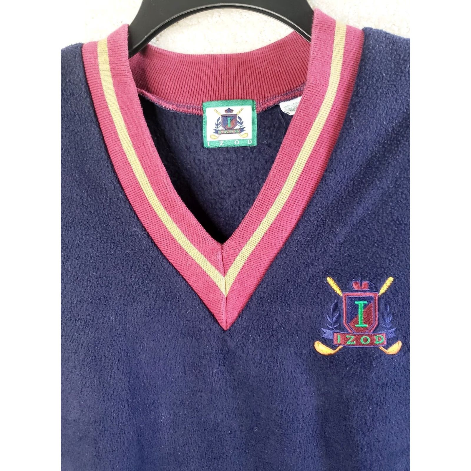 Izod VINTAGE IZOD Vest Shirt Men M Navy Blue w Red Trim 100% Polyester Golf Vest Size US M / EU 48-50 / 2 - 4 Thumbnail