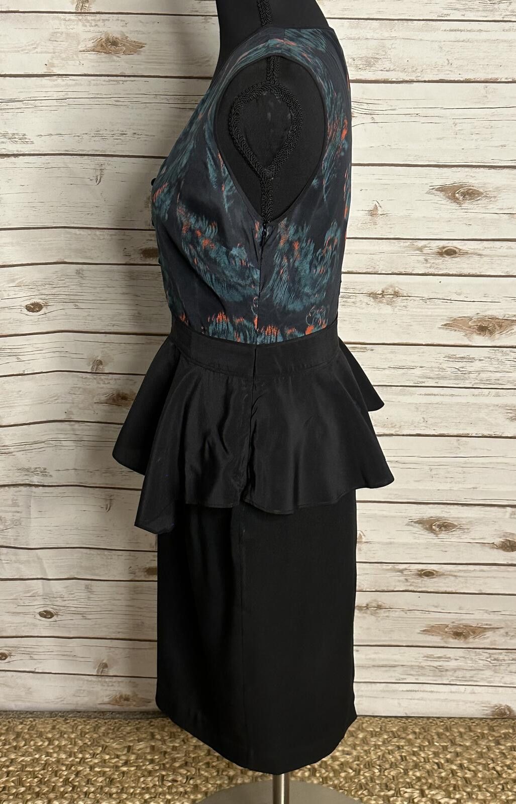Marques'Almeida Marchesa Voyage black silk peplum midi sheath dress Size 2 Size XS / US 0-2 / IT 36-38 - 5 Thumbnail