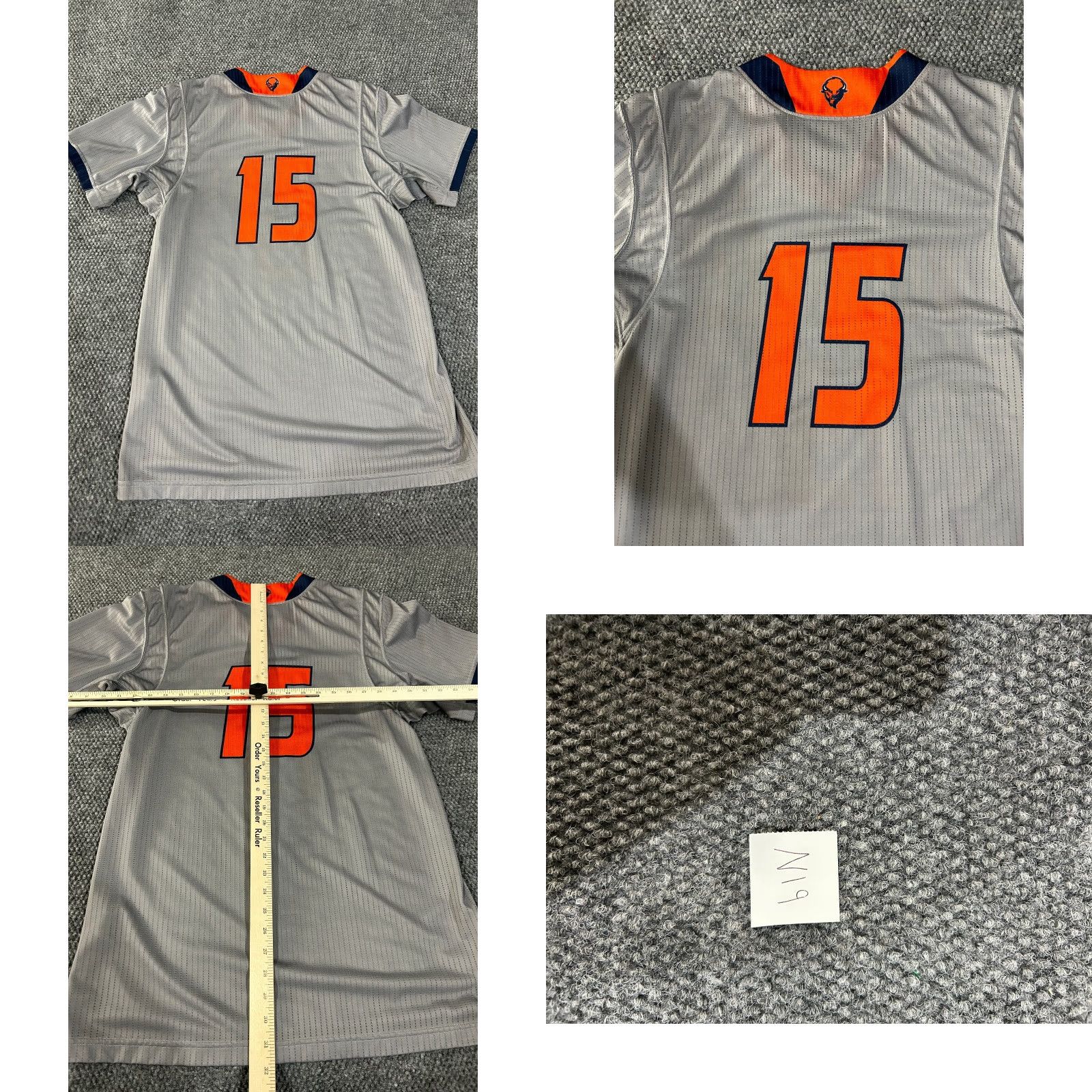 Adidas Adidas jersey Mens XL gray orange navy Bucknell NCAA sports stretch shirt Pullover Crew Neck Short Sleeve Size US XL / EU 56 / 4 - 8 Thumbnail