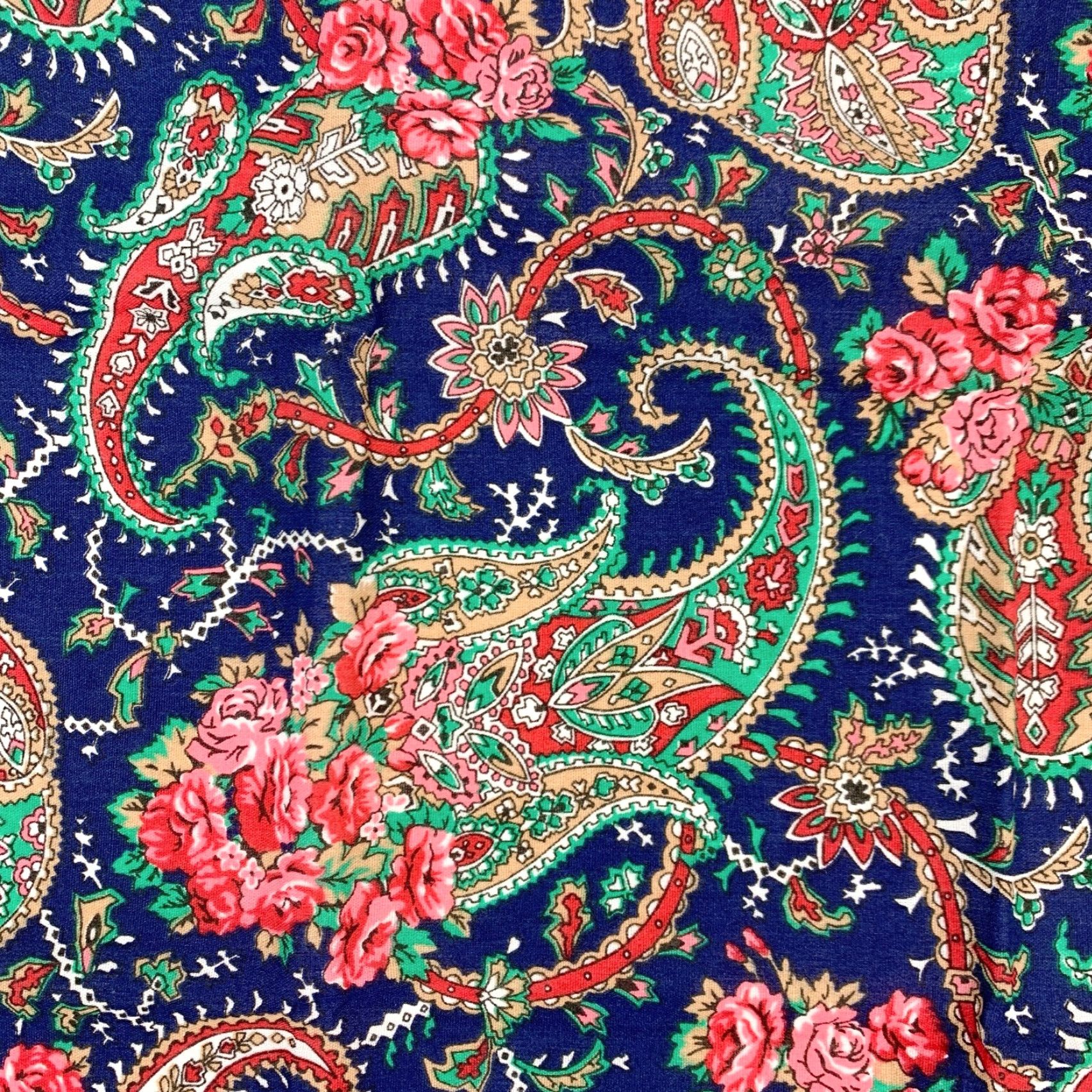 Vintage VINTAGE Bandana Shirt? 21" x 21" Blue Paisley Cotton Blend 50/50 Made in USA Unbranded Unisex Western Size ONE SIZE - 2 Thumbnail